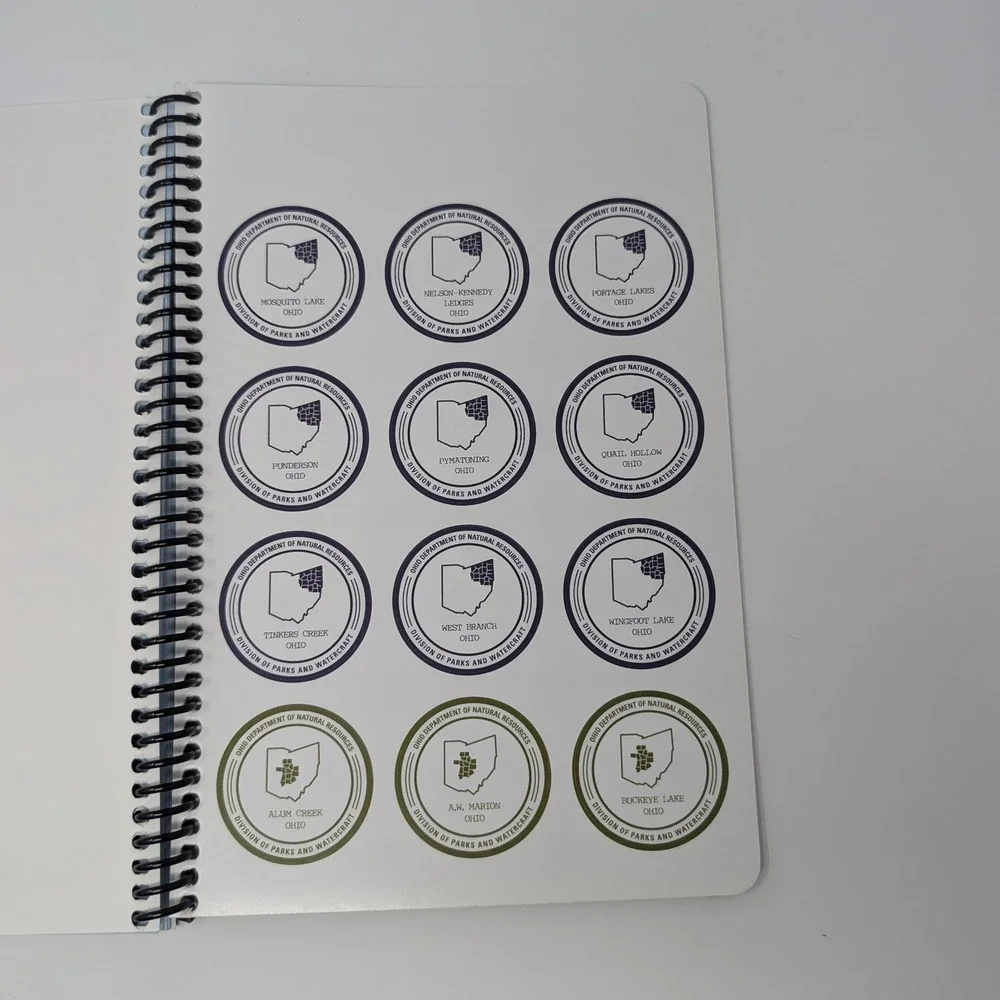 Ohio State‎ Parks Park Passport Guide 2023 Journal Spiral Bound ODNR Stickers
